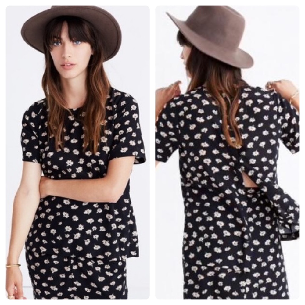 NWT Madewell Floral 100% Silk Blouse Top